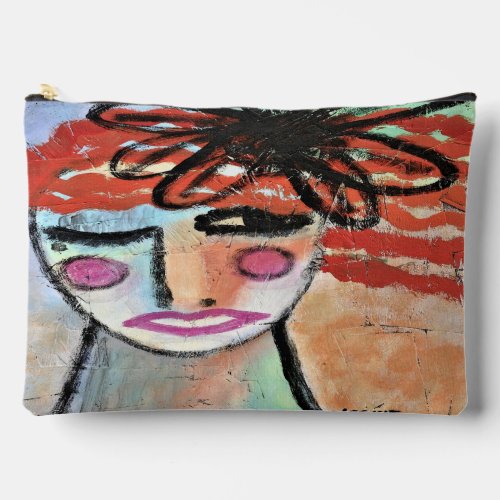 Original Abstract Painting on  Accessory Pouch