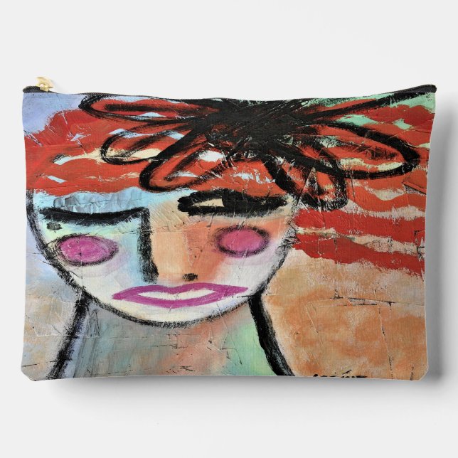 Original Abstract Painting on  Accessory Pouch (Front)