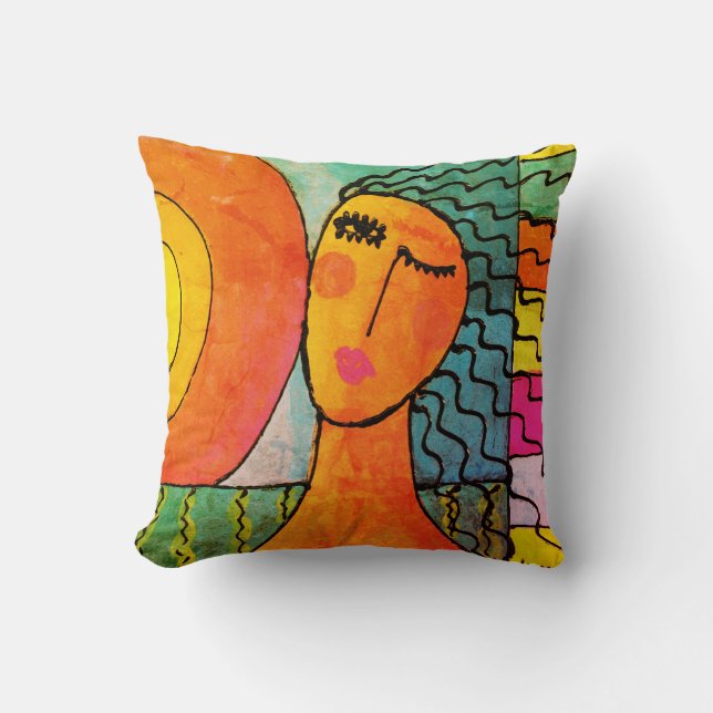 Original Abstract Painting Throw Pillow (Front)