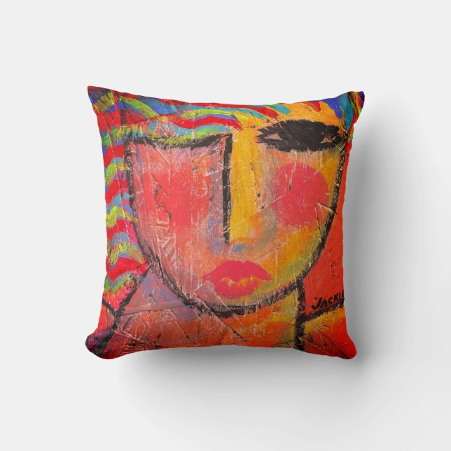 Original Abstract Painting Throw Pillow (Front)