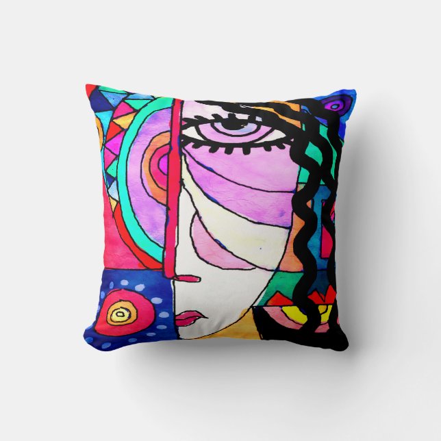 Original Abstract Painting Throw Pillow (Front)