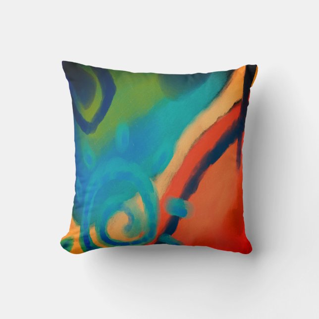 Original Abstract Painting Throw Pillow (Front)