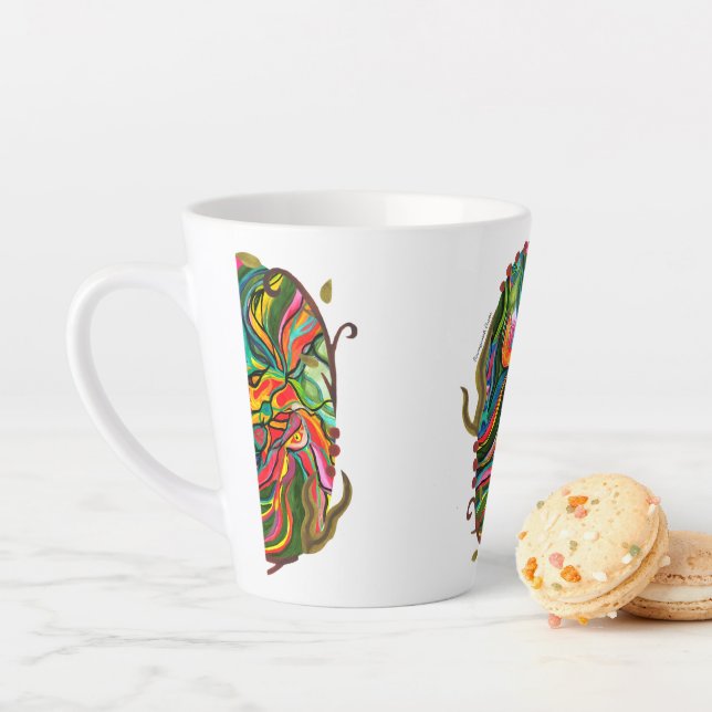 Original Abstract Portal Pattern Latte Mug (In Situ)