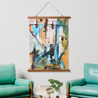 Original Acrylic Painting  Hanging Tapestry