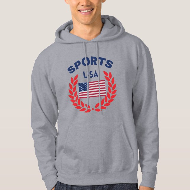 Original America Sports USA Flag Premium Varsity A Hoodie (Front)