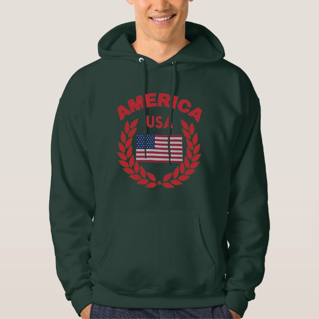 Original America USA Flag Patriot| True Classic Hoodie (Front)