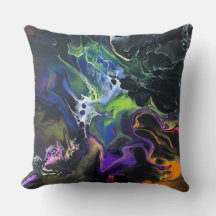 Original Art Abstract Pour Art Throw Pillow