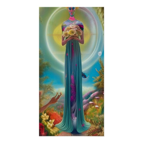 Original Art Abstract Spiritual Bohemian Goddess   Poster