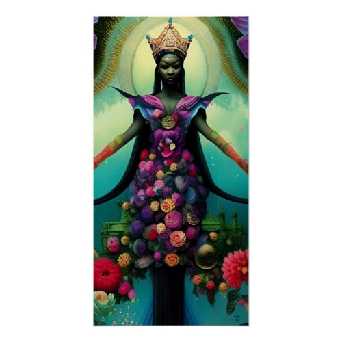 Original Art Abstract Spiritual Bohemian Goddess   Poster