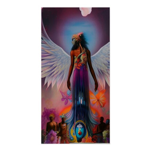 Original Art Abstract Spiritual Bohemian Goddess   Poster