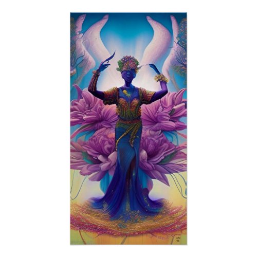 Original Art Abstract Spiritual Bohemian Goddess   Poster