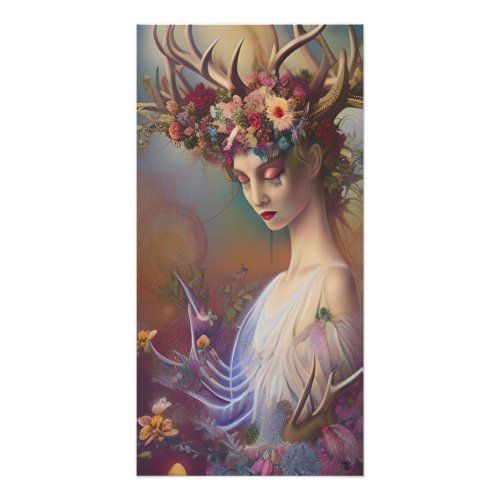 Original Art Abstract Spiritual Bohemian Goddess   Poster