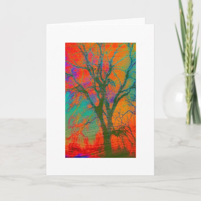 original art blank  greeting card autumn tree (Front)