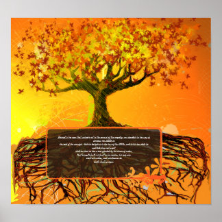 Original Art- Distressed Grunged Roots Tree Poster