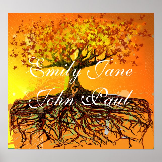 Original Art- Distressed Grunged Roots Tree Poster (Front)