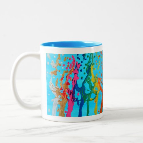 original art Effervescent Hearts Two_Tone Coffee Mug