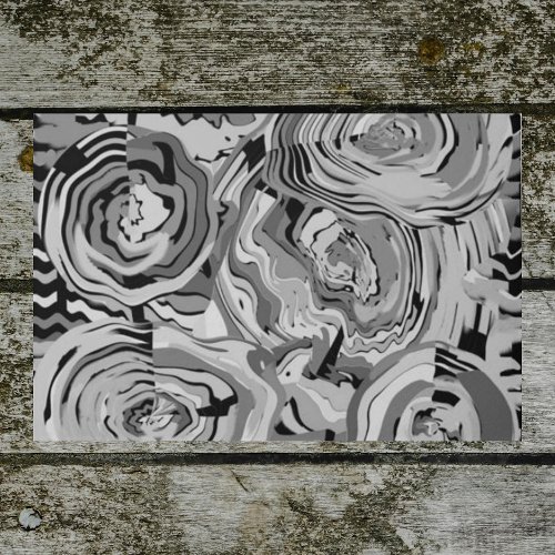 Original Art Floral Gray  Black Design Outside Doormat