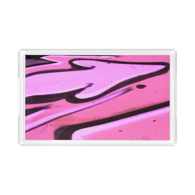 Original art: "macroffiti: pink is the way" acrylic tray (Front)