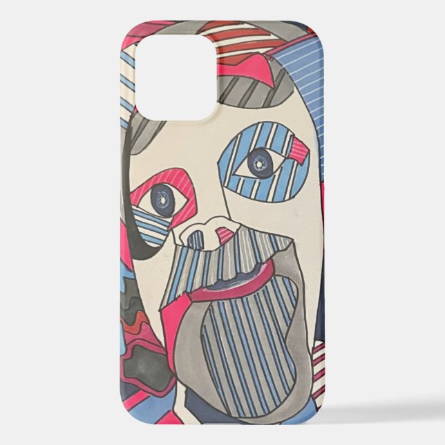 Original Art Modern cool wacky face smile eyes iPhone Case (Back)