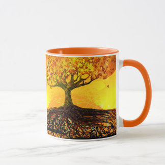 Original Art Roots Run Deep Orange Yellow Mug