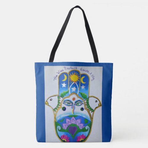 Original art  save the planet earth day tote bag