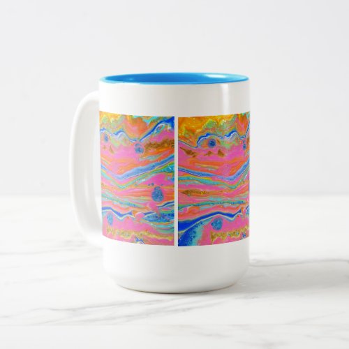 Original art The flow of the cosmos Two_Tone Coffee Mug