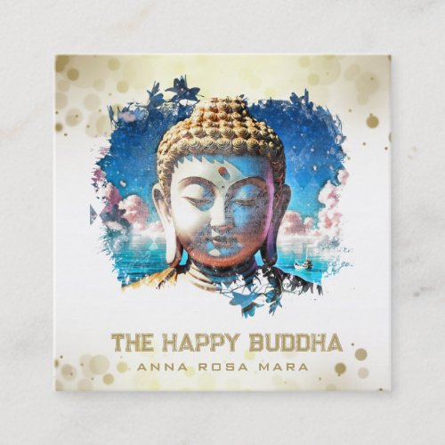  Original Artsy Buddha QR AP33 QR Logo Square Business Card