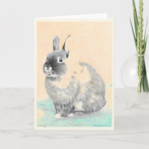 Original artwork bunny greeting card Easter Holiday Card