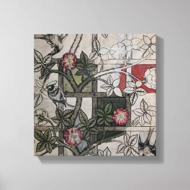 Original artwork for 'Trellis' wallpaper design, 1 Canvas Print (Front)