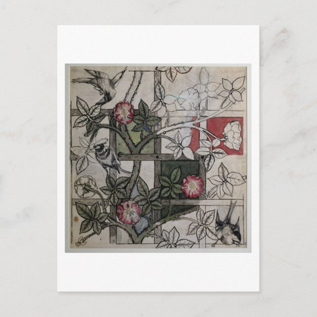 Original artwork for 'Trellis' wallpaper design, 1 Postcard (Front)
