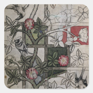 Original artwork for 'Trellis' wallpaper design, 1 Square Sticker
