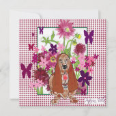 original artwork of Basset Hound with flowers (Front)