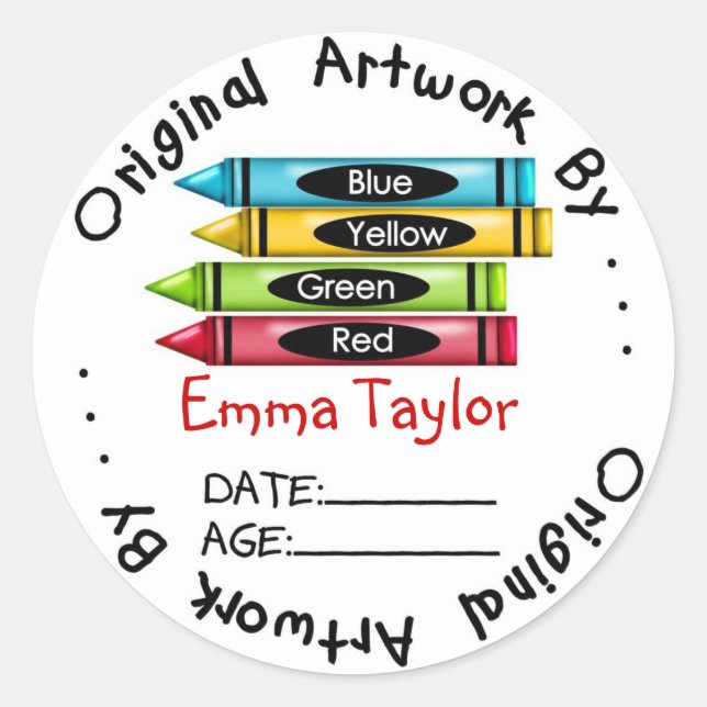 Original Artwork Stickers -Crayons (Front)