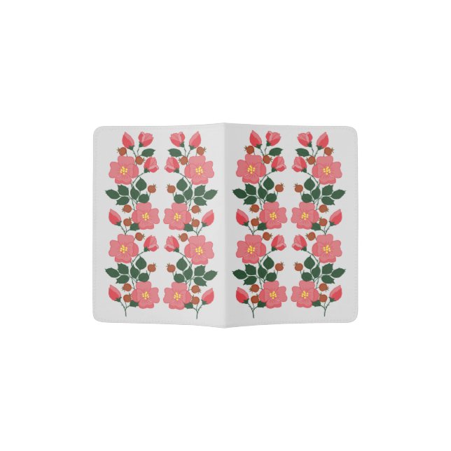original author's floral pattern  unique style passport holder (Opened)