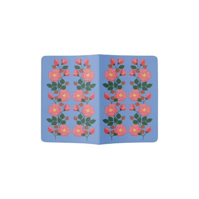 original author's floral pattern  unique style passport holder (Opened)