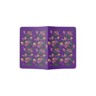 original author's floral pattern  unique style passport holder