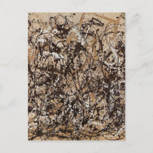 Original autumn pollock paint postcard