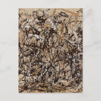 Original autumn pollock paint postcard