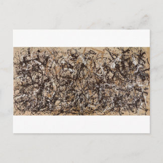 Original autumn pollock paint postcard