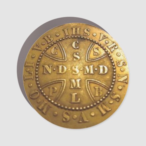 Original Back of St Benedict Medal Car Magnet