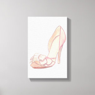 Original Badgley Mischka Shoe Illustration Canvas Print