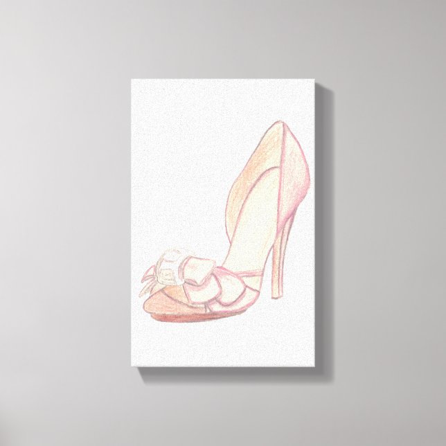 Original Badgley Mischka Shoe Illustration Canvas Print (Front)