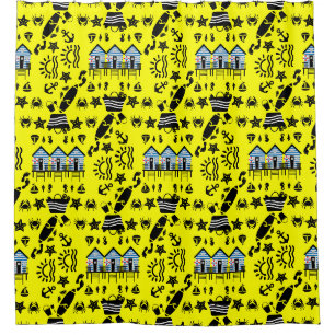 Original Beach Sand And Sea Themed Shower Curtain