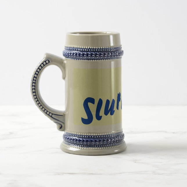 original beer drinking text slogan stein (Left)
