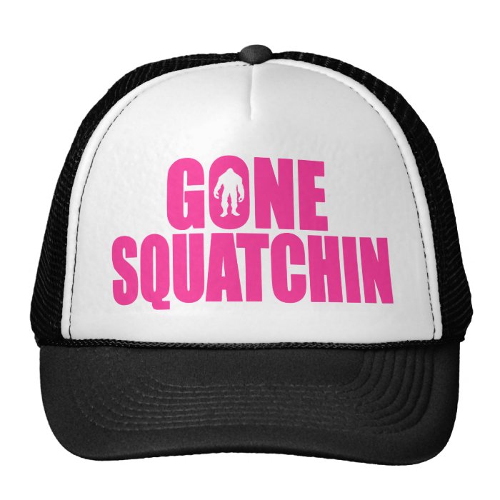 Original & Best Selling Bobo's GONE SQUATCHIN Pink Trucker Hats