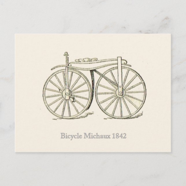 Original Bicycle Michaux 1842, French Postcard (Front)