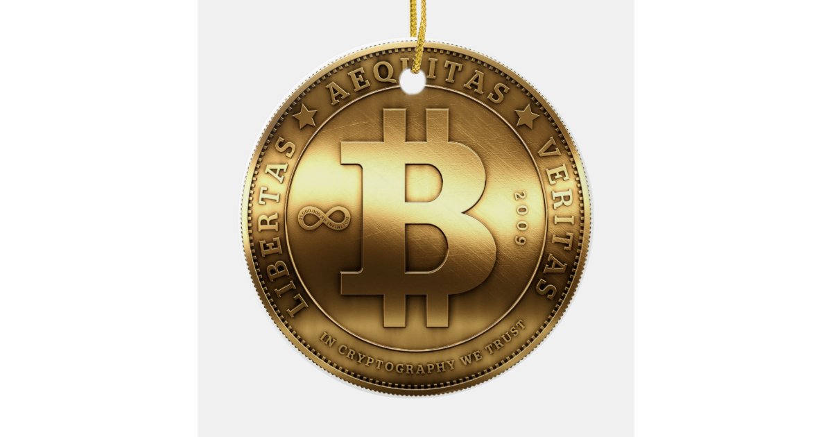 Original Bitcoin Logo Gold Christmas Ornament Zazzle Com