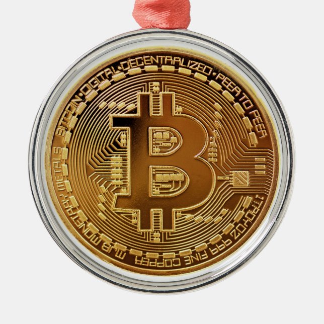 Original Bitcoin Logo Graph Christmas Ornament (Front)