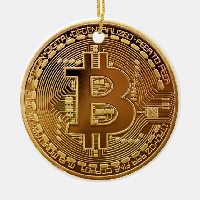 Original Bitcoin Logo Graph Christmas Ornament (Front)