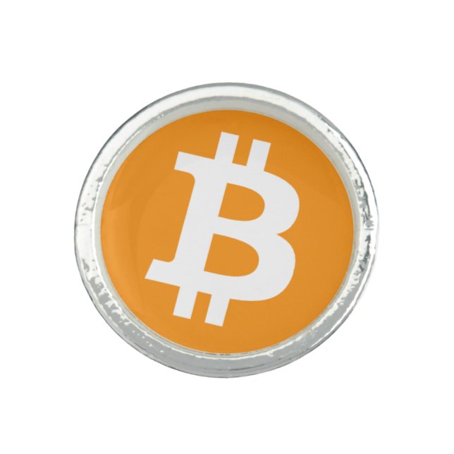 Original Bitcoin Logo Symbol Cryptocurrency Ring (Front)